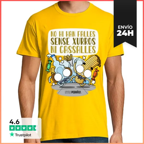 Camiseta Hombre Clásica No Hi Ha Falles Sense Xurros Ni Cassall