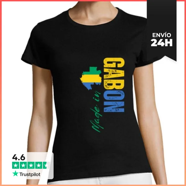 Camiseta Mujer Clásica Hecho En Gabón, Orgullo Gabonés