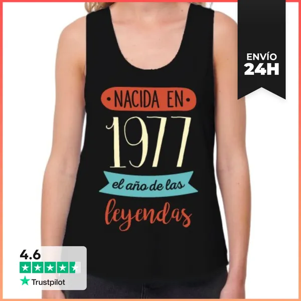 Camiseta Mujer Sin Mangas, Loose Fit 1977, El Año De Las