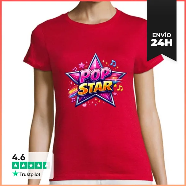 Camiseta Mujer Clásica Estrella Pop LaTostadora