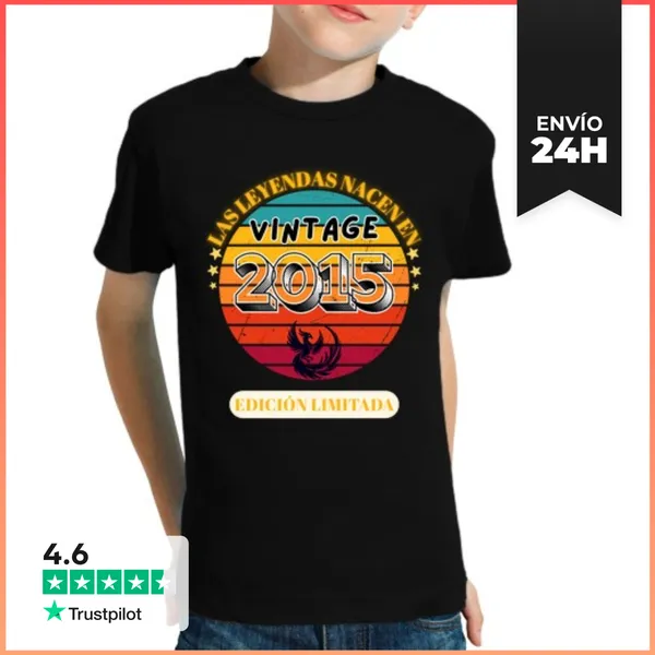 Camiseta Clásica Para Niños Diseño 2015, Cumpleaños 2015, Las