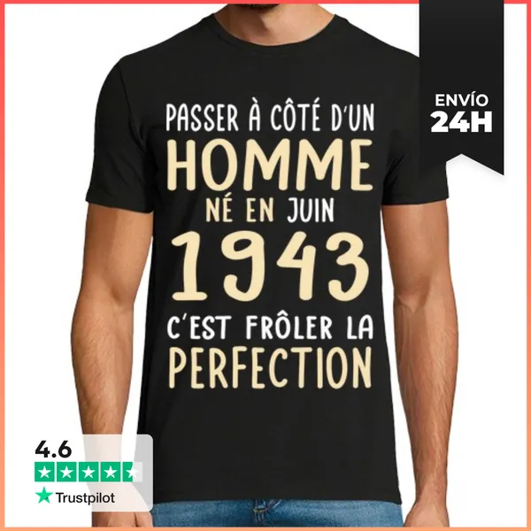 Camiseta Hombre Clásica Junio De 1943 - Cerca De La Perfección