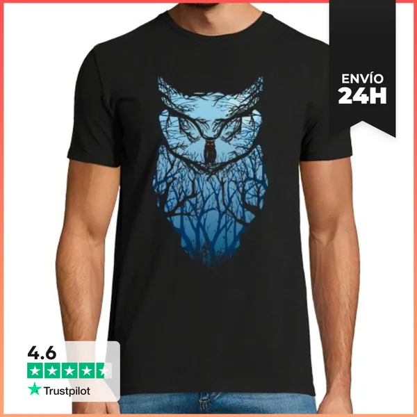 Camiseta Hombre Clásica Búho En Ascenso LaTostadora