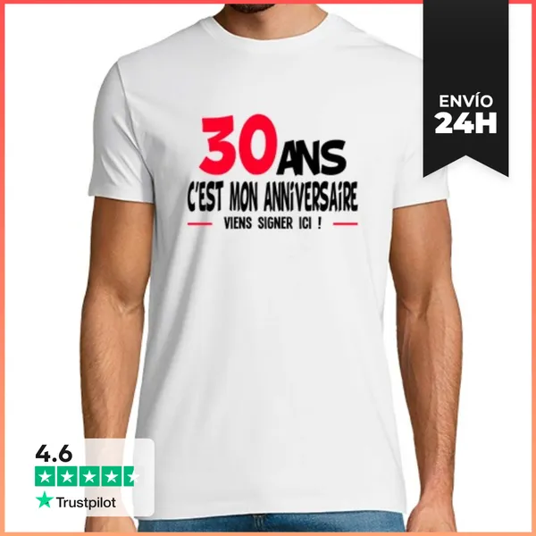 Camiseta Hombre Clásica Aniversario De 30 Años LaTostadora
