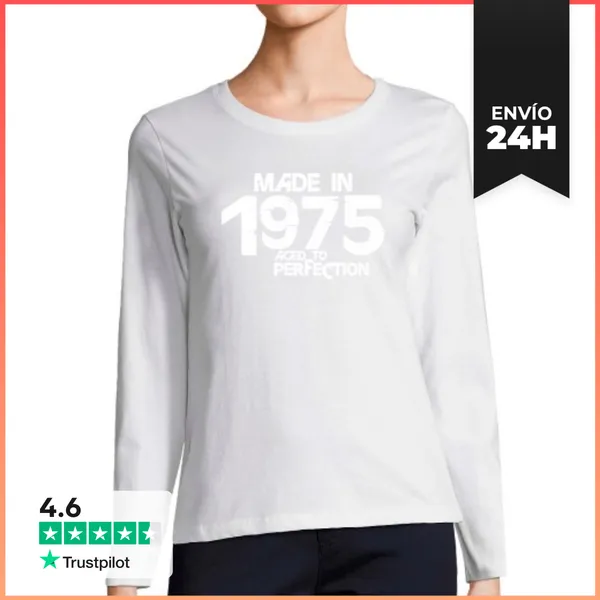 Camiseta Mujer Manga Larga 1975 FarCry Blanco LaTostadora