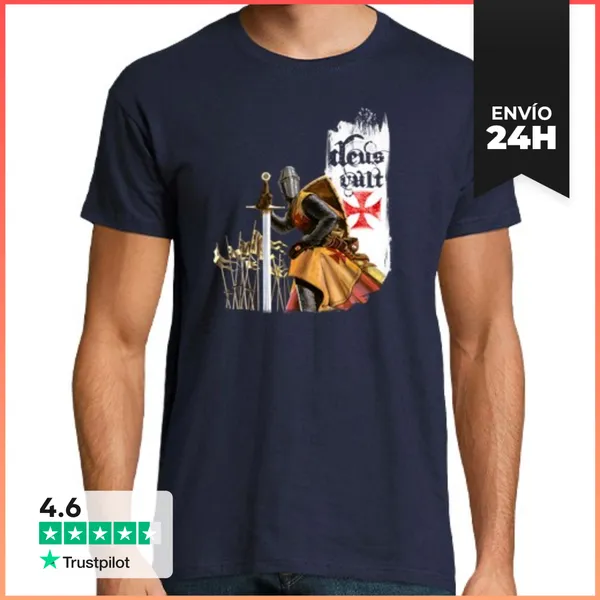 Camiseta Hombre Clásica Deus Vult Primera Cruzada LaTostadora