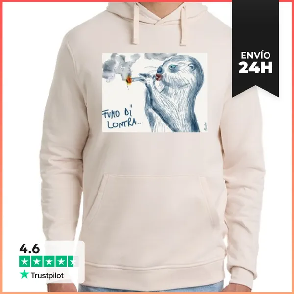 Sudadera Unisex Con Capucha Humo De Nutria LaTostadora