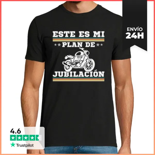 Camiseta Hombre Clásica Mi Plan Para La Jubilación Moto Motero