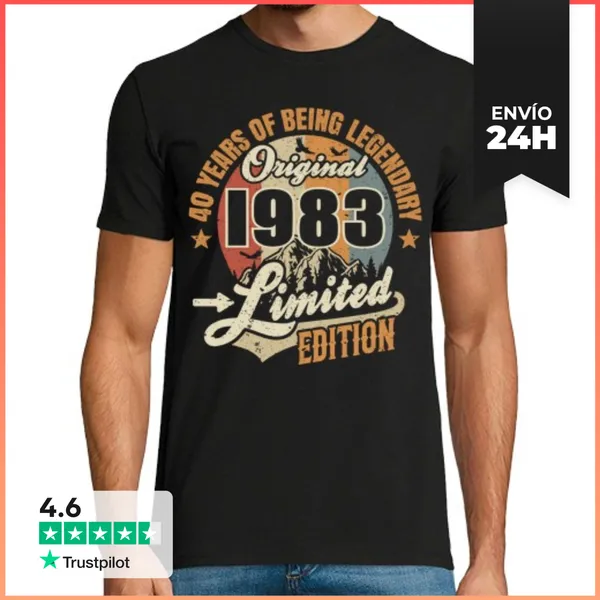 Camiseta Hombre Clásica Edición Limitada 1983 - 40 Años