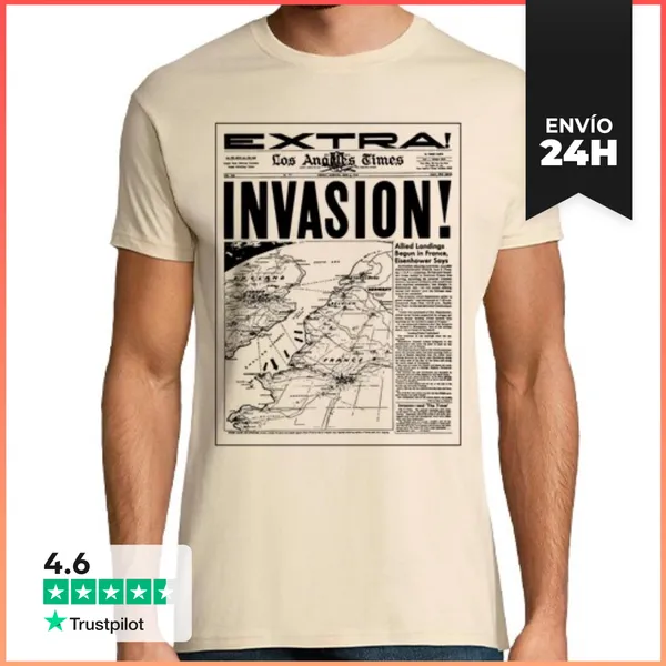 Camiseta Hombre Clásica Desembarco De Normandía - 1944