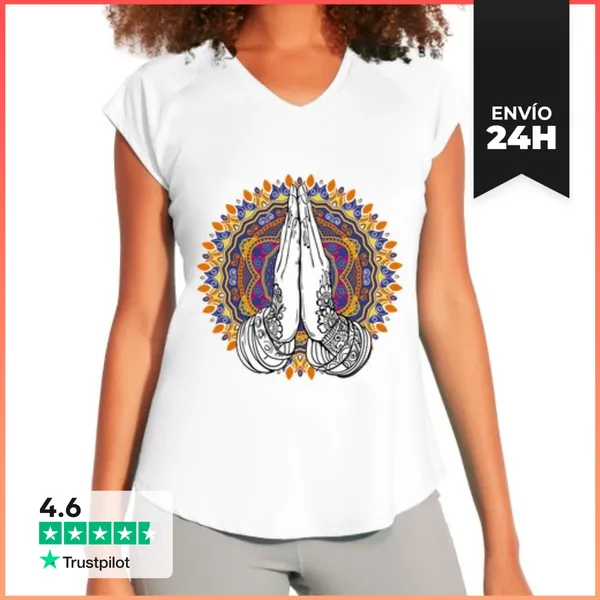 Camiseta Deportiva Mujer Mandala Hands LaTostadora
