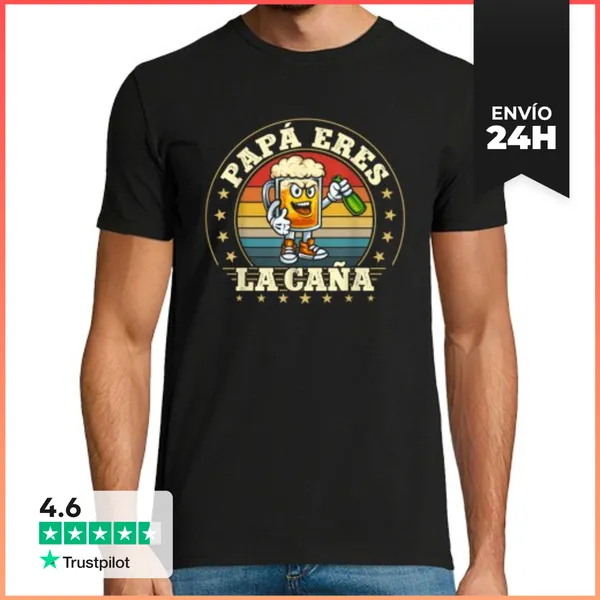 Camiseta Hombre Clásica Papá Eres La Caña Divertido Regalo Día