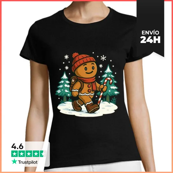 Camiseta Mujer Clásica Senderismo Navidad Excursionista Hombre