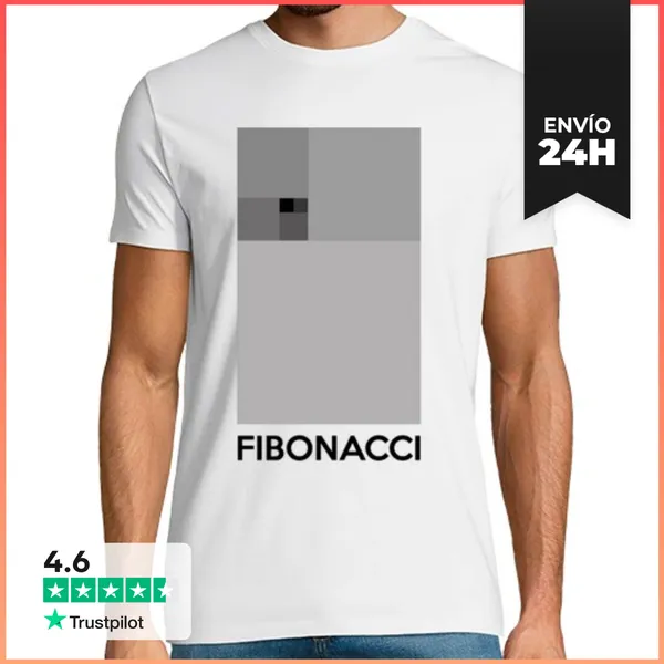 Camiseta Hombre Clásica Cuadrados Fibonacci LaTostadora