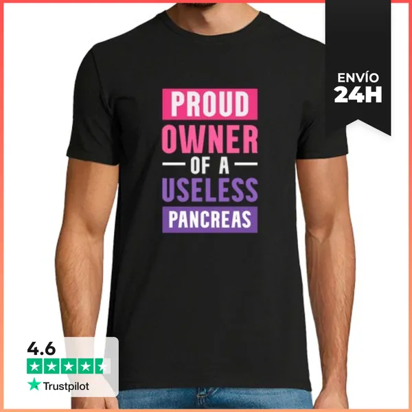 Camiseta Hombre Clásica Orgulloso Propietario Inútil Páncreas