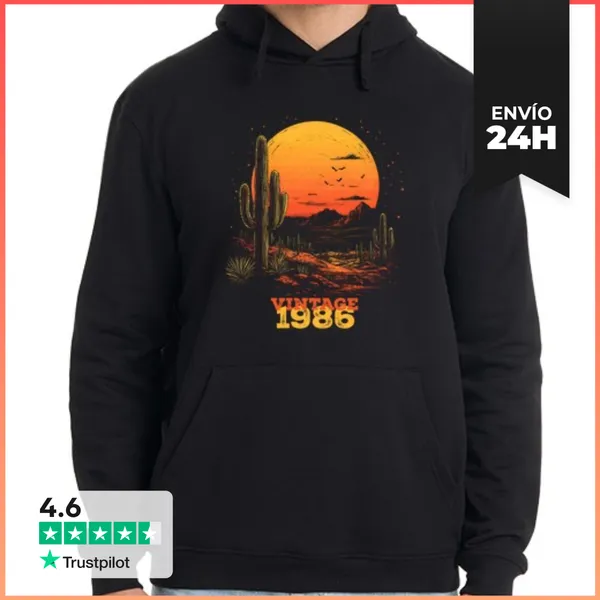 Sudadera Unisex Con Capucha 1986 Vintage LaTostadora