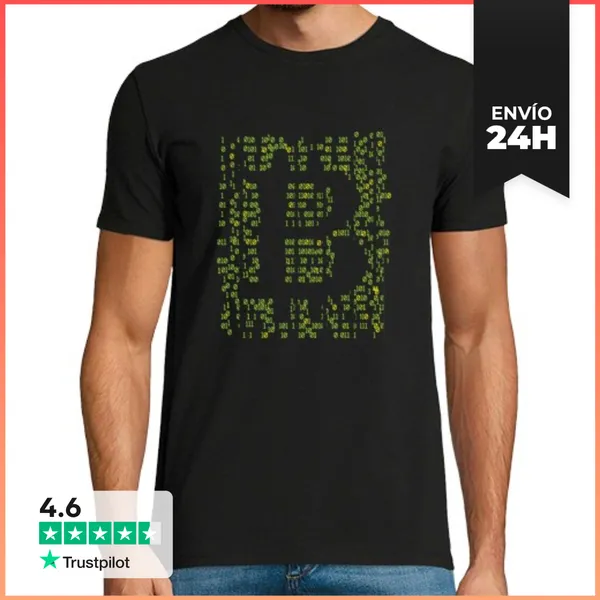 Camiseta Hombre Clásica Codificación De Bitcoin LaTostadora