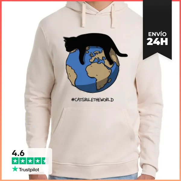 Sudadera Unisex Con Capucha Cats Rule The World LaTostadora
