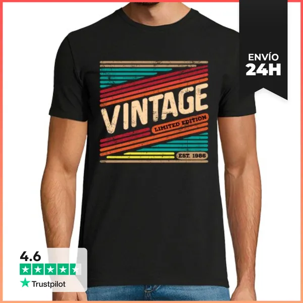 Camiseta Hombre Clásica Vintage 1986 LaTostadora