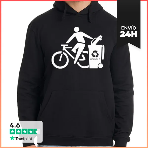Sudadera Unisex Con Capucha Cotxe Basura White LaTostadora