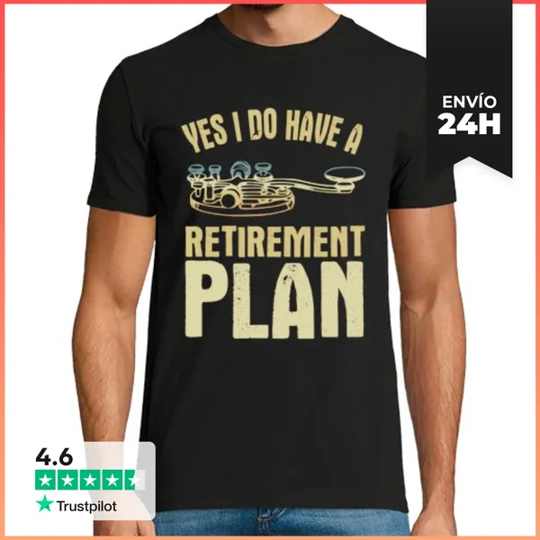 Camiseta Hombre Clásica Plan De Jubilación Operador De Radioafi