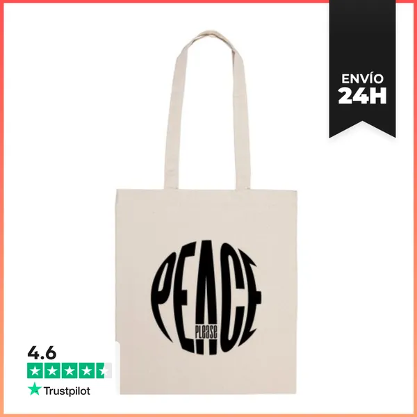 Bolsa De Tela PEACE, PLEASE BLACK LaTostadora