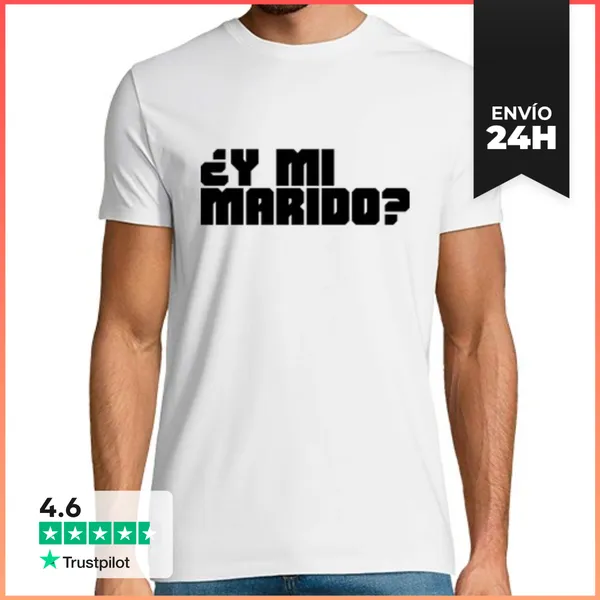Camiseta Hombre Clásica ¿Y Mi Marido? V2Negro LaTostadora
