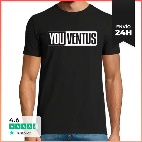 Camiseta Hombre Clásica Youventus Negro LaTostadora