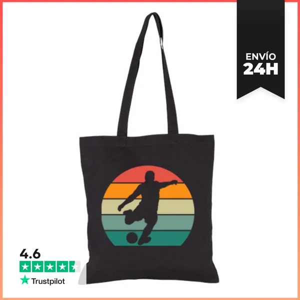 Bolsa De Tela FUTBOLISTA SILUETA PUESTA DE SOL LaTostadora