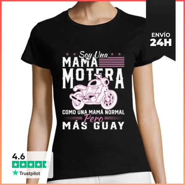 Camiseta Mujer Clásica Motera Motociclista - Mamá Motera Madre