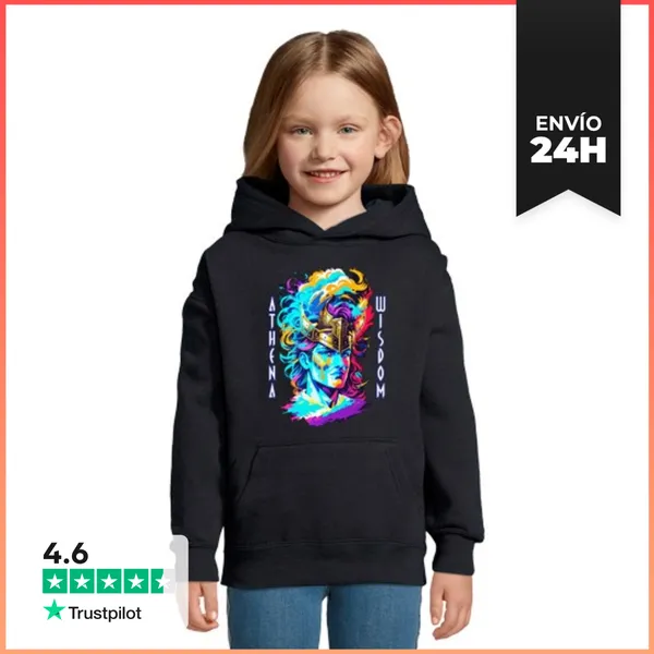 Sudadera Para Niños Con Capucha Atenea Diosa De La Guerra