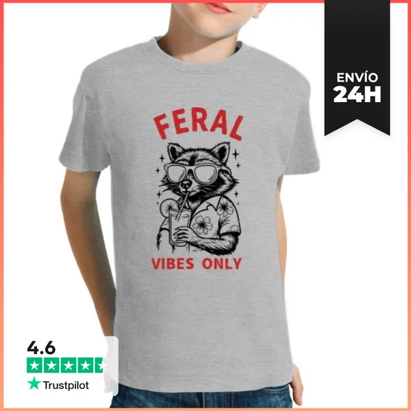 Camiseta Clásica Para Niños Vibras Salvajes Solamente - Gafas De