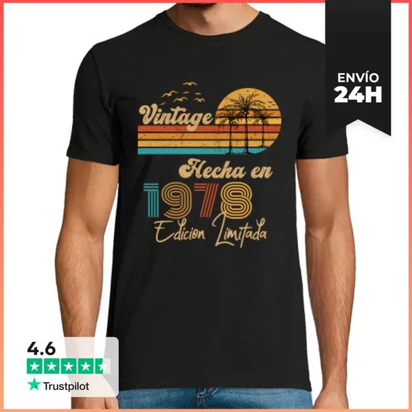 Camiseta Hombre Clásica Vendimia Hecha En 1978 LaTostadora