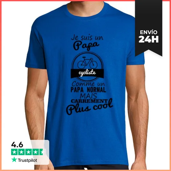 Camiseta Hombre Clásica El Papá Más Fresco Del Motorista