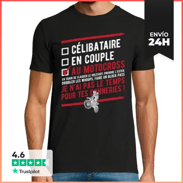 Camiseta Hombre Clásica Regalo Individual A Motocross LaTostadora