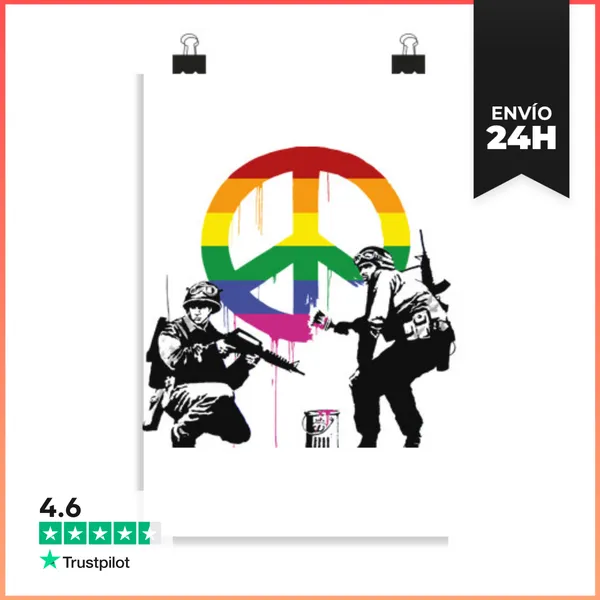 Póster Vertical Banksy Soldados De La Paz LGTB LaTostadora