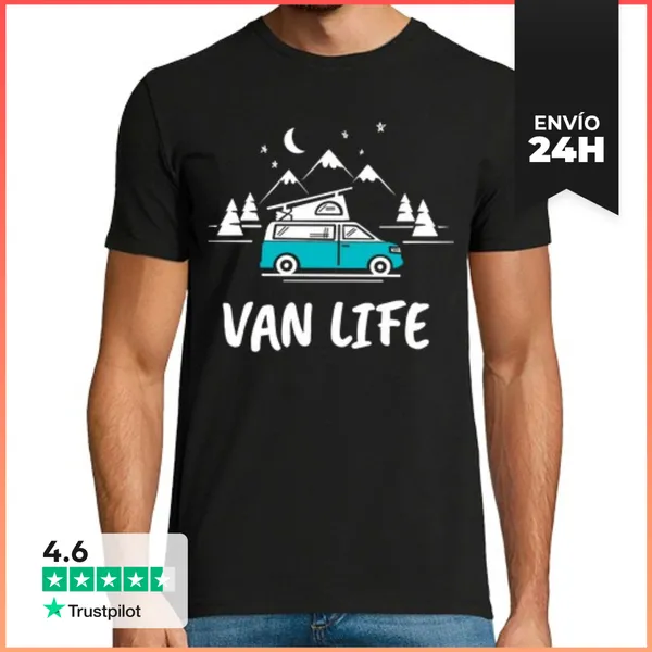 Camiseta Hombre Clásica Van Life LaTostadora