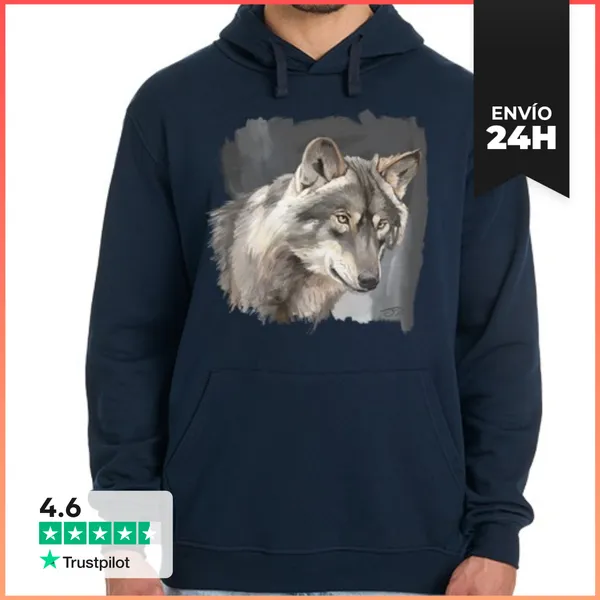 Sudadera Unisex Con Capucha Lobo Ibérico 2 LaTostadora