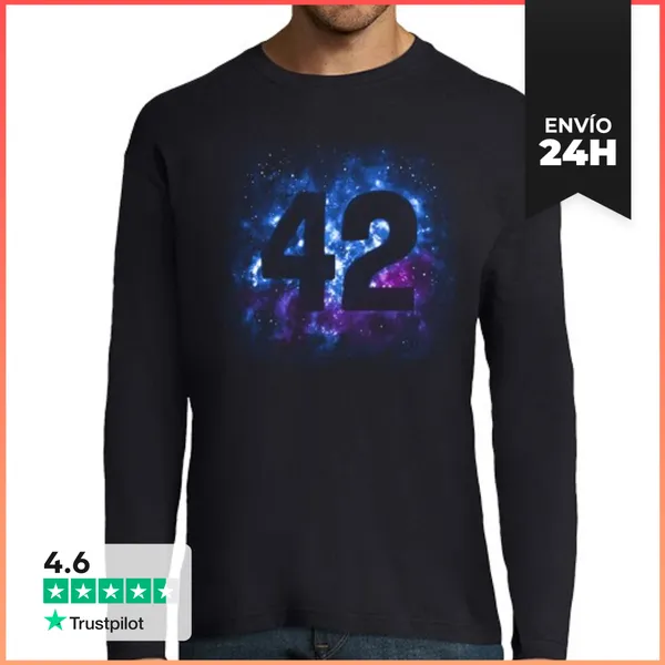 Camiseta Hombre Manga Larga 42 En El Espacio LaTostadora