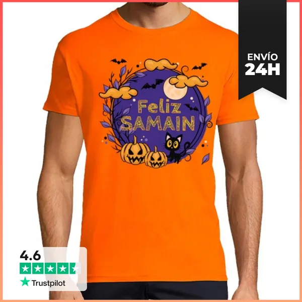 Camiseta Hombre Clásica Feliz Samain, Calabazas LaTostadora