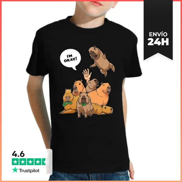 Camiseta Clásica Para Niños Estoy Bien Gracioso Carpincho Roedor