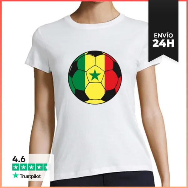 Camiseta Mujer Clásica Equipo De Fútbol Senegal LaTostadora