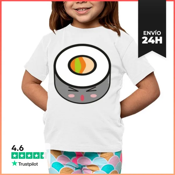 Camiseta Clásica Para Niños Sushi Kawaii LaTostadora