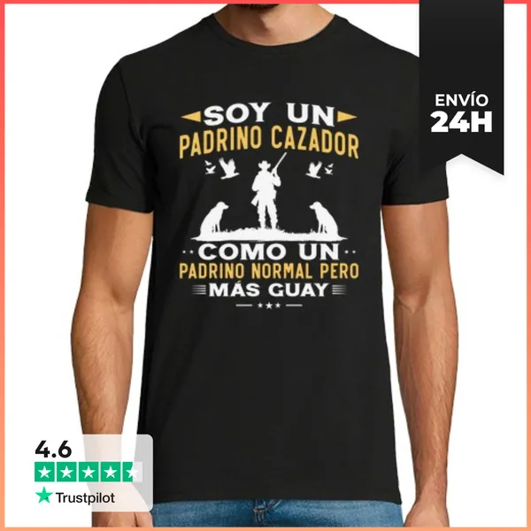 Camiseta Hombre Clásica Padrino Cazador Divertido Regalo