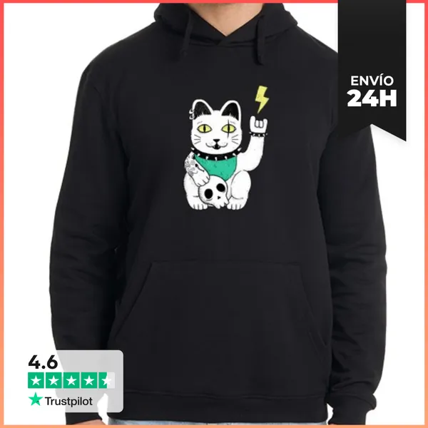 Sudadera Unisex Con Capucha Metal Neko LaTostadora