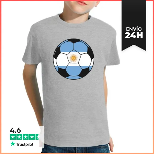 Camiseta Clásica Para Niños Equipo De Fútbol Argentina