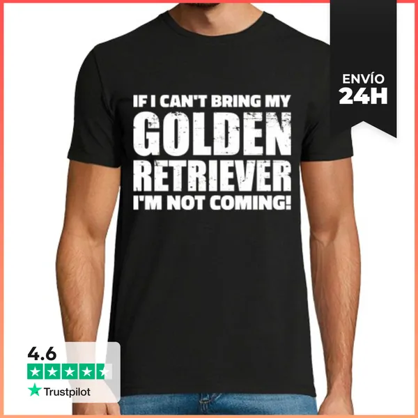 Camiseta Hombre Clásica Si No Puedo Traer Mi Golden Retriever