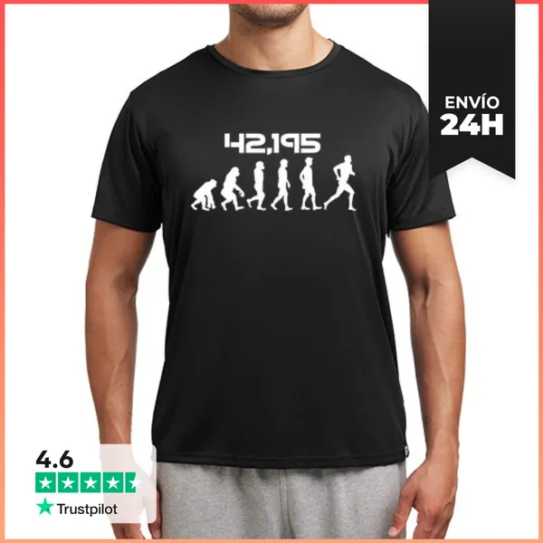 Camiseta Deportiva Hombre Evolución Del Corredor De Maratón