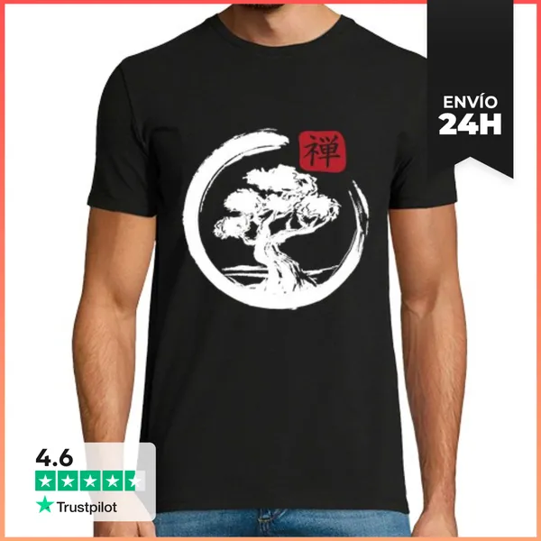 Camiseta Hombre Clásica Árbol De Los Bonsais Japón Jardín Botán
