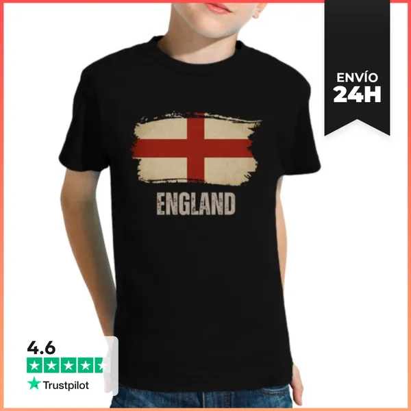Camiseta Clásica Para Niños Bandera De Inglaterra Vintage Grunge